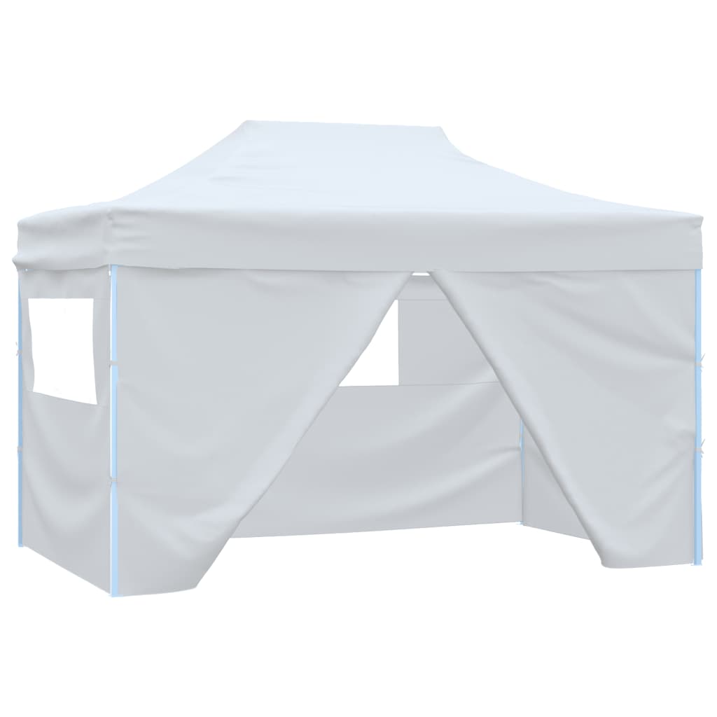 Vidaxl partytent met 4 zijwanden inklapbaar 3x4,5 m wit