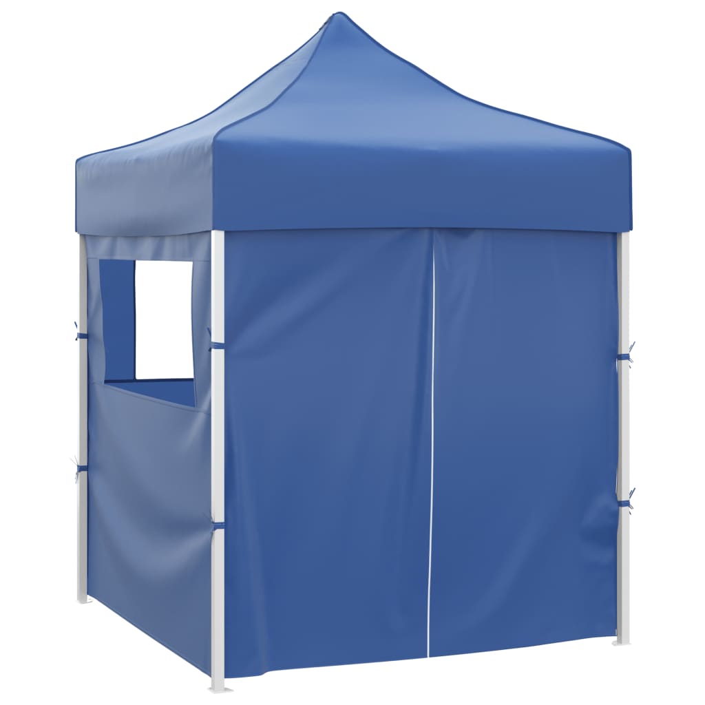 Vidaxl partytent met 4 zijwanden inklapbaar 2x2 m staal blauw