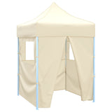 Vidaxl partytent met 4 zijwanden inklapbaar 2x2 m staal crème