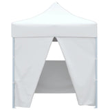 Vidaxl partytent met 4 zijwanden inklapbaar 2x2 m staal wit