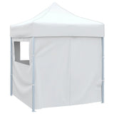 Vidaxl partytent met 4 zijwanden inklapbaar 2x2 m staal wit