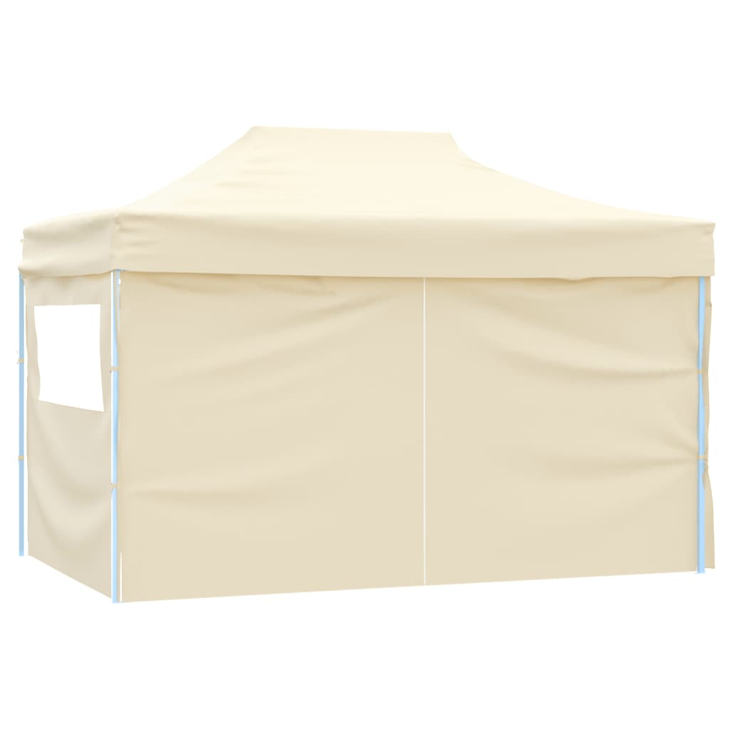 Vidaxl partytent met 4 zijwanden inklapbaar 3x4 m staal crème