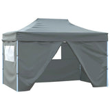 Vidaxl partytent met 4 zijwanden inklapbaar 3x4 m staal antraciet