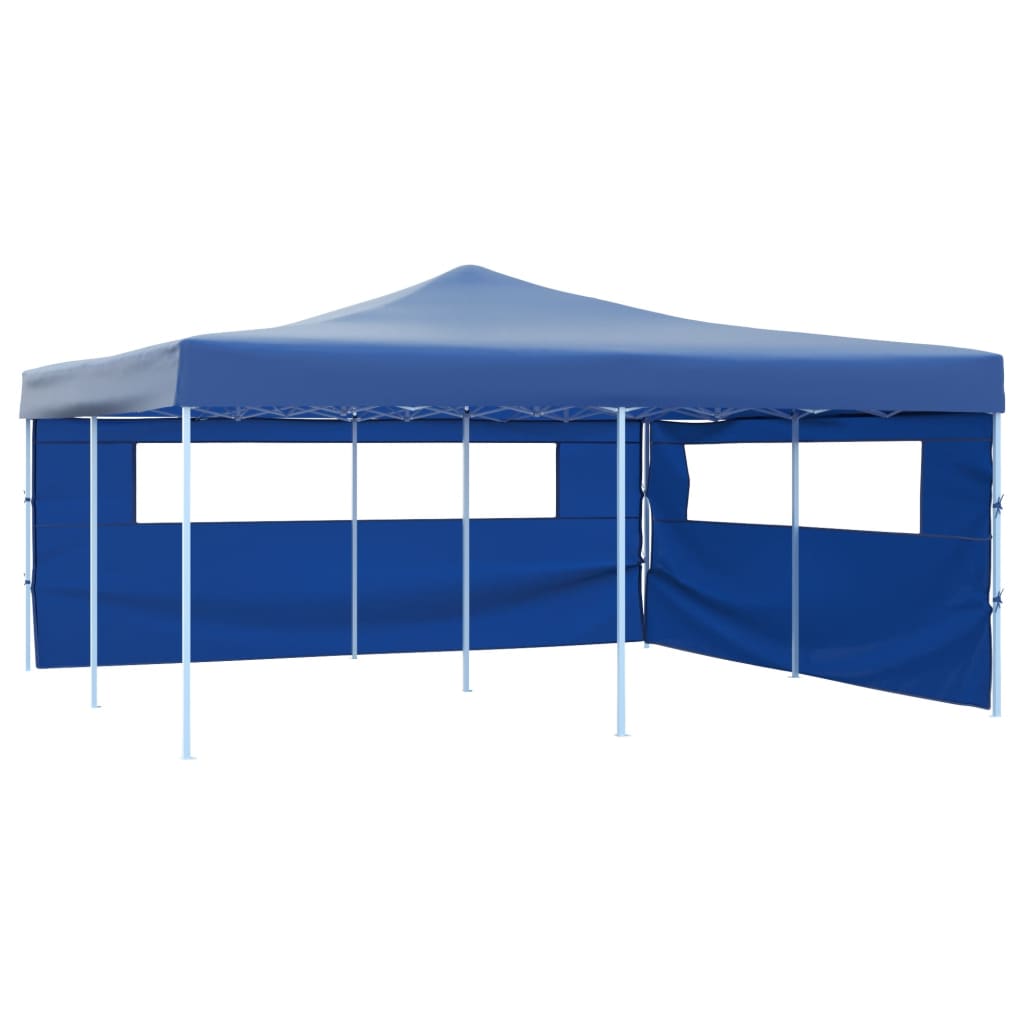 VidaXL Prieel inklapbaar met 2 zijwanden 5x5 m blauw