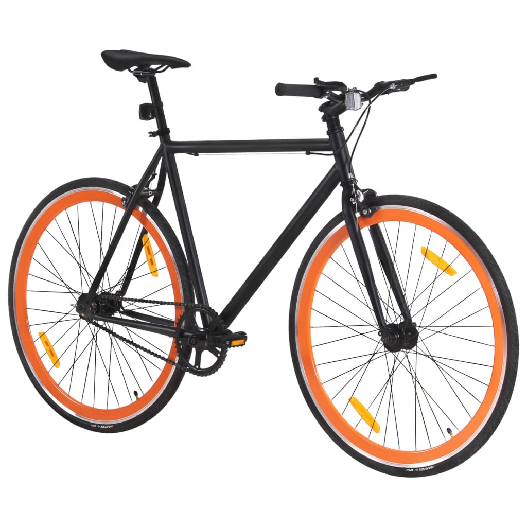 VidaXL Fiets met vaste versnelling 700 c 51 cm zwart en oranje