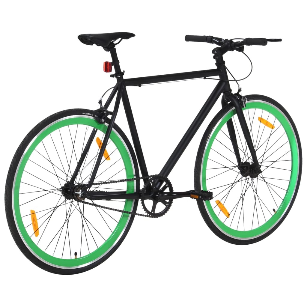 VidaXL Fiets met vaste versnelling 700 c 55 cm zwart en groen