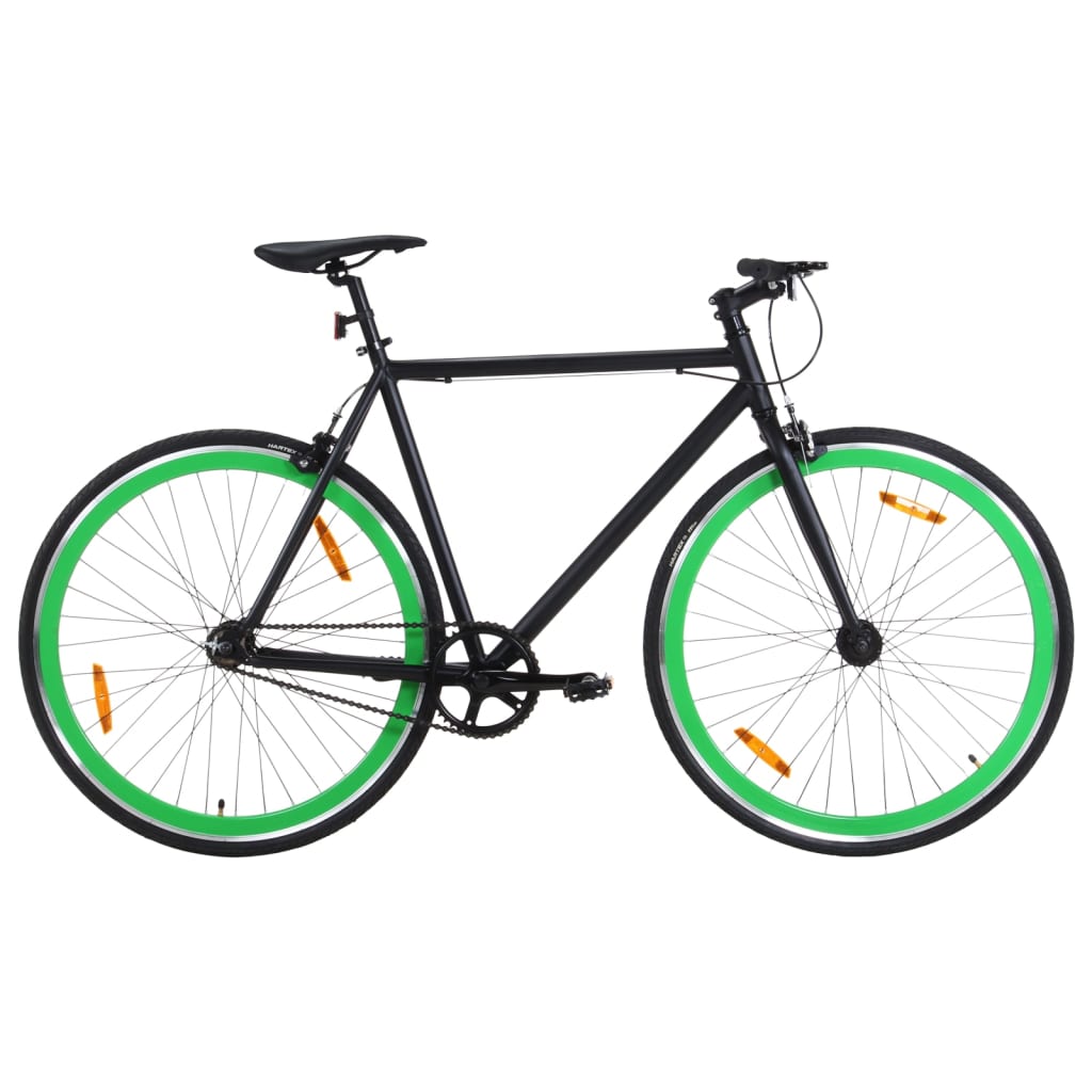 Vidaxl fiets met vaste versnelling 700 c 59 cm zwart en groen