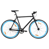 VidaXL Fiets met vaste versnelling 700 c 55 cm zwart en blauw