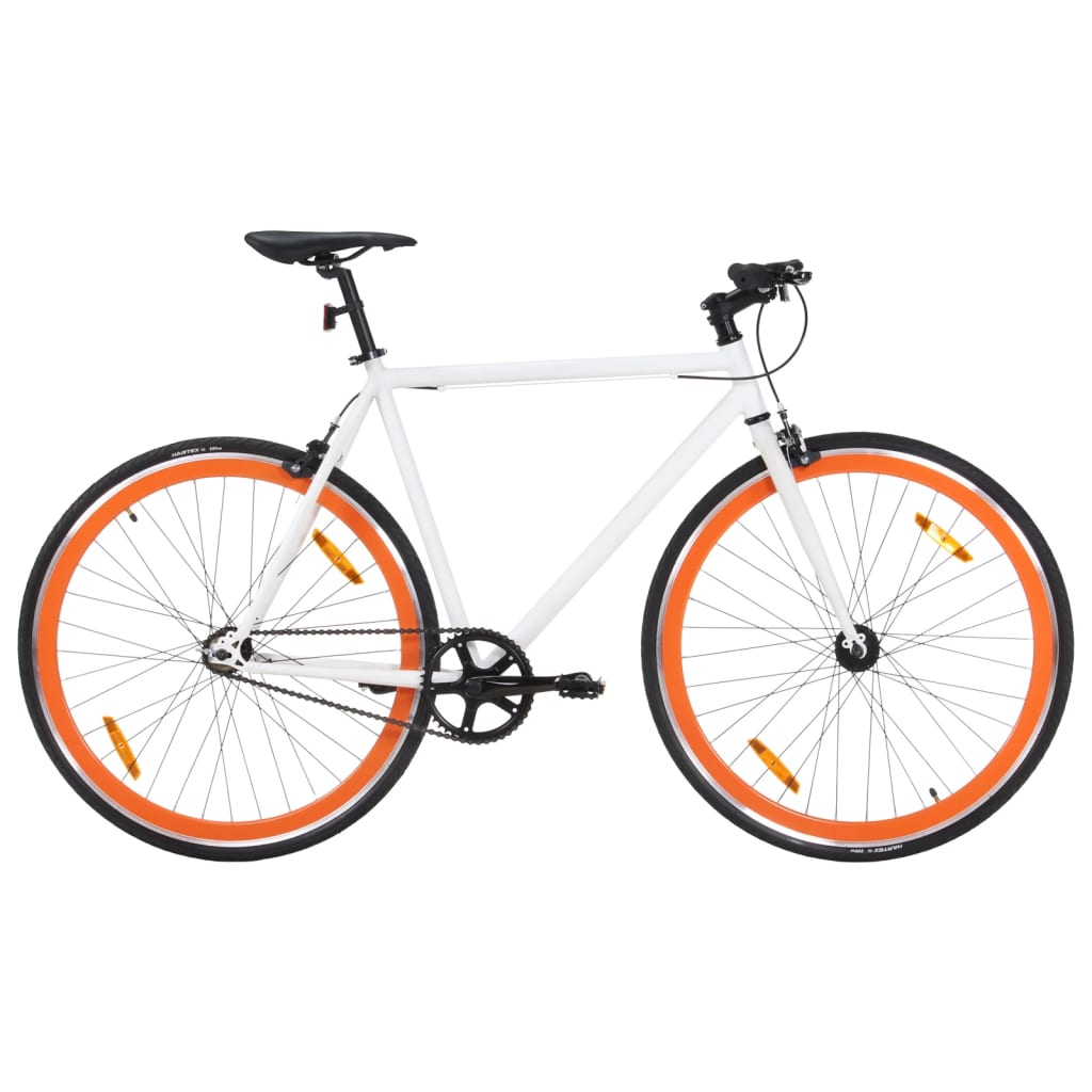 VidaXL Fiets met vaste versnelling 700 c 51 cm wit en oranje