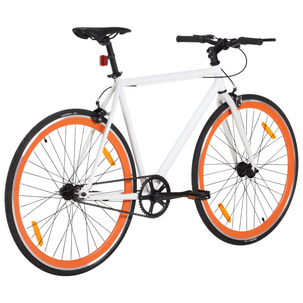 VidaXL Fiets met vaste versnelling 700 c 59 cm wit en oranje