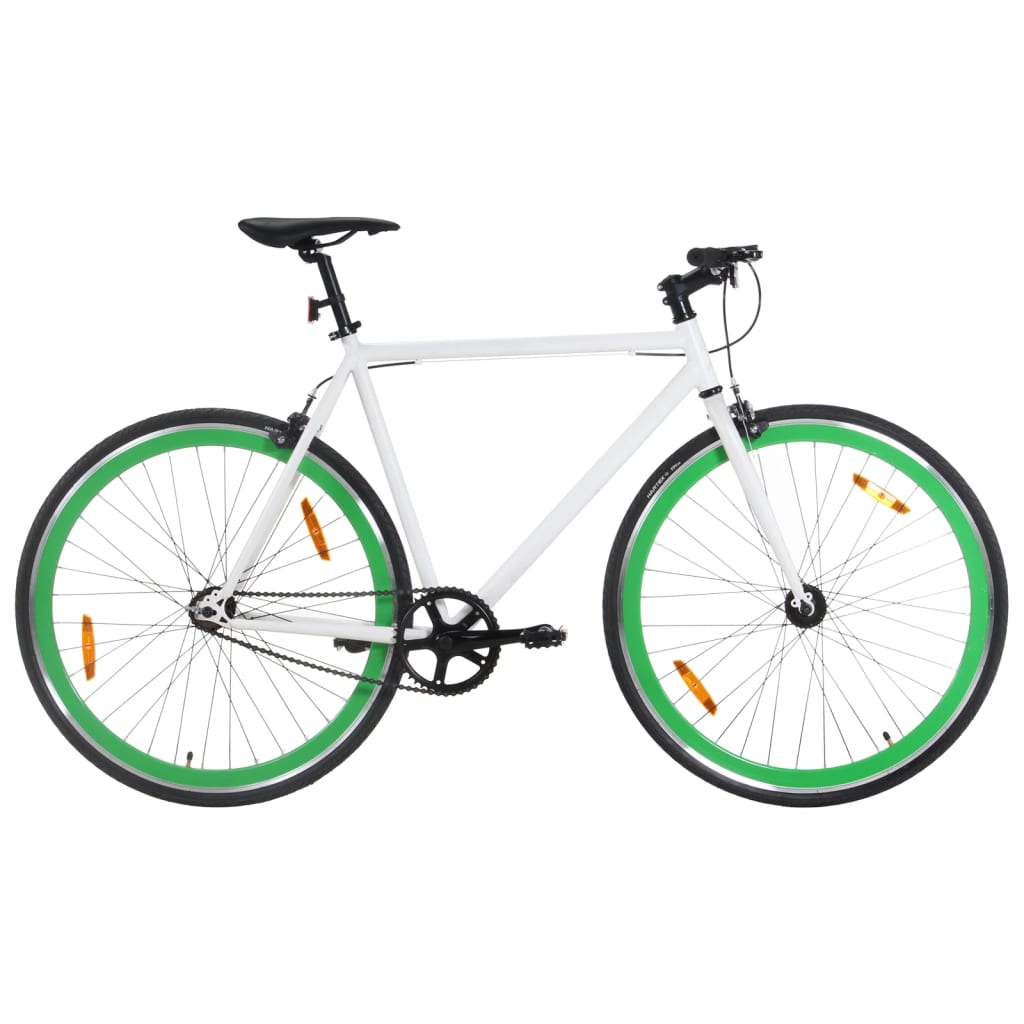 VidaXL Fiets met vaste versnelling 700 c 51 cm wit en groen