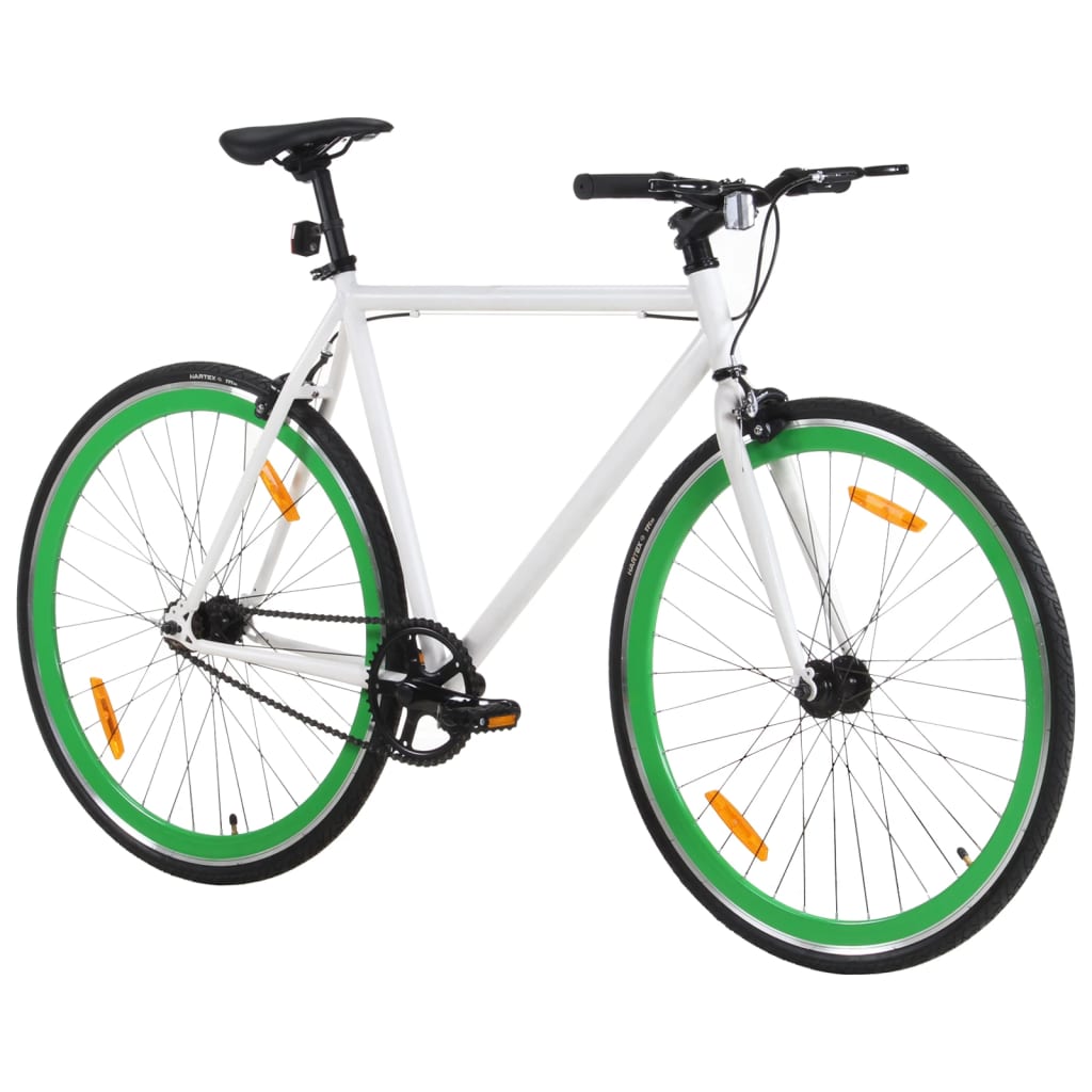 VidaXL Fiets met vaste versnelling 700 c 51 cm wit en groen