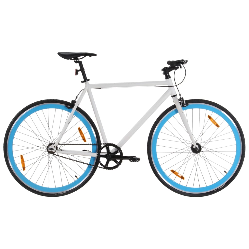 VidaXL Fiets met vaste versnelling 700 c 51 cm wit en blauw