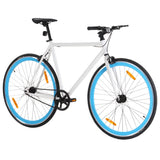 Vidaxl fiets met vaste versnelling 700 c 51 cm wit en blauw