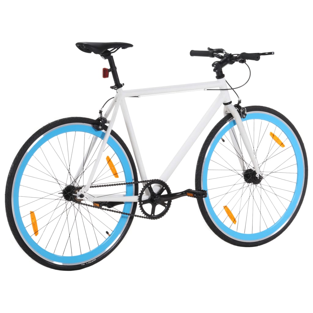 VidaXL Fiets met vaste versnelling 700 c 51 cm wit en blauw