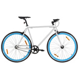 VidaXL Fiets met vaste versnelling 700 c 55 cm wit en blauw