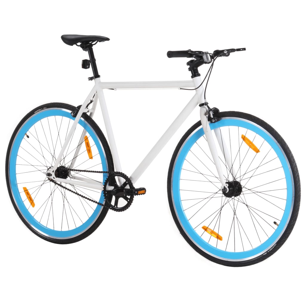 Vidaxl fiets met vaste versnelling 700 c 55 cm wit en blauw