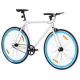 VidaXL Fiets met vaste versnelling 700 c 59 cm wit en blauw