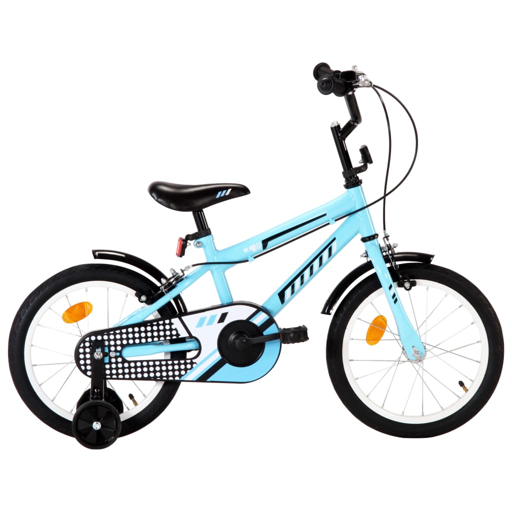 VidaXL Kinderfiets 16 inch zwart en blauw