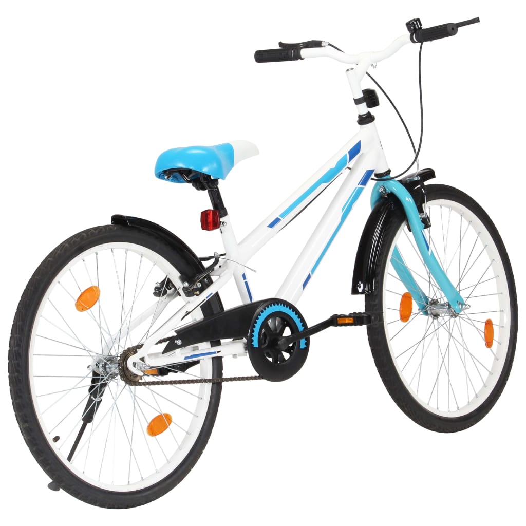 VidaXL Kinderfiets 24 inch blauw en wit