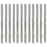 Vidaxl grondankers 6 st 7x6x60 cm gegalvaniseerd staal zilverkleurig