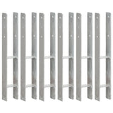 Vidaxl grondankers 6 st 8x6x60 cm gegalvaniseerd staal zilverkleurig