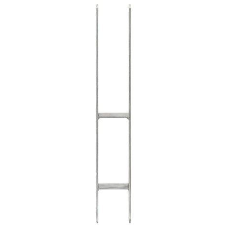 Vidaxl grondankers 6 st 8x6x60 cm gegalvaniseerd staal zilverkleurig