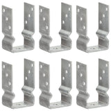 Vidaxl grondankers 6 st 8x6x15 cm gegalvaniseerd staal zilverkleurig
