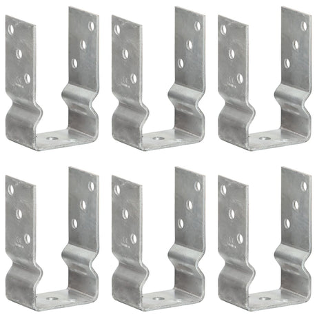 Vidaxl grondankers 6 st 8x6x15 cm gegalvaniseerd staal zilverkleurig
