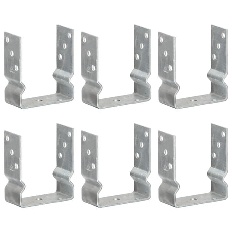 Vidaxl grondankers 6 st 12x6x15 cm gegalvaniseerd staal zilverkleurig