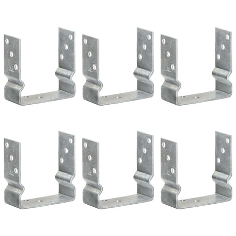 Vidaxl grondankers 6 st 14x6x15 cm gegalvaniseerd staal zilverkleurig
