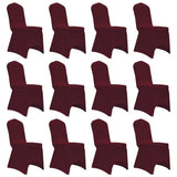 Vidaxl stoelhoezen stretch 12 st bordeauxrood