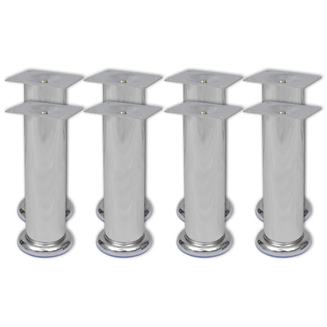 Vidaxl bankpoten rond 8 st 180 mm chroomkleurig