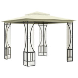Vidaxl prieel met netten 300x300x265 cm crèmekleurig