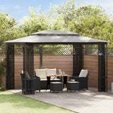 Vidaxl prieel met netten 300x400x265 cm antracietkleurig