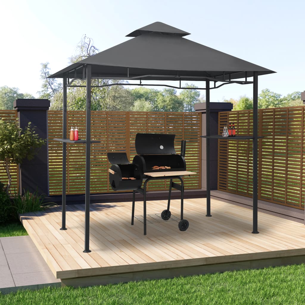 VidaXL Barbecue paviljoen 240x150x255 cm staal antraciet