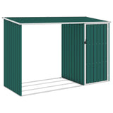 VidaXL Brandhoutschuur 245x98x159 cm gegalvaniseerd staal groen