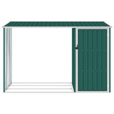 VidaXL Brandhoutschuur 245x98x159 cm gegalvaniseerd staal groen