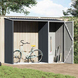 Vidaxl brandhoutschuur 245x98x159 cm gegalvaniseerd staal antraciet