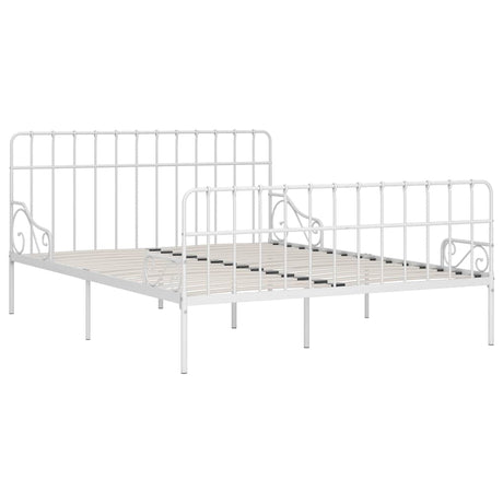 Vidaxl bedframe met lattenbodem metaal wit 200x200 cm