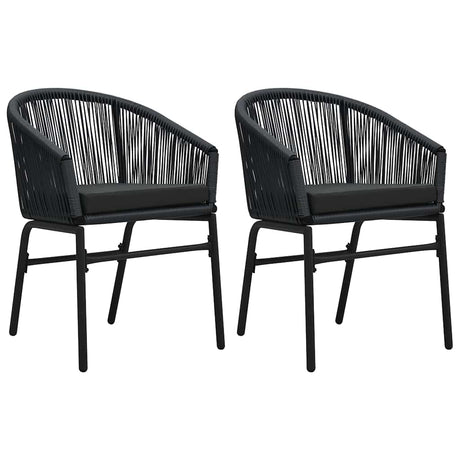 Vidaxl tuinstoelen 2 st pe-rattan zwart