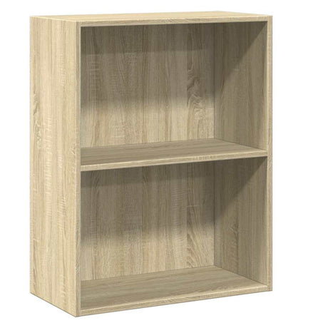 Vidaxl boekenkast 2 schappen 60x30x76,5 cm bewerkt hout sonoma eiken