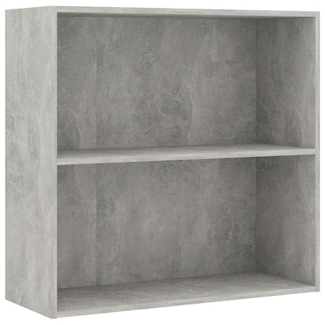 Vidaxl boekenkast met 2 schappen 80x30x76,5 cm bewerkt hout betongrijs