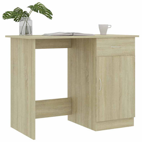 Vidaxl bureau 100x50x76 cm bewerkt hout sonoma eikenkleurig