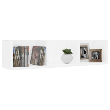 Vidaxl cd-wandschap 75x18x18 cm bewerkt hout wit