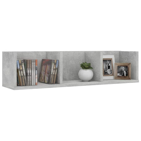 Vidaxl cd-wandschap 75x18x18 cm bewerkt hout betongrijs