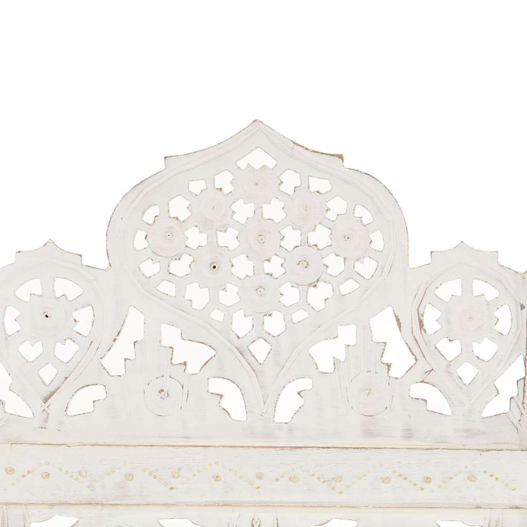 Vidaxl kamerscherm met 3 panelen handgesneden 120x165 cm mangohout wit