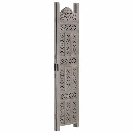 Vidaxl kamerscherm 3 panelen handgesneden 120x165 cm mangohout grijs