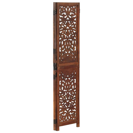Vidaxl kamerscherm 3 panelen handgesneden 120x165 cm mangohout bruin