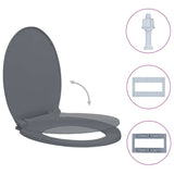 Vidaxl toiletbril soft-close ovaal grijs
